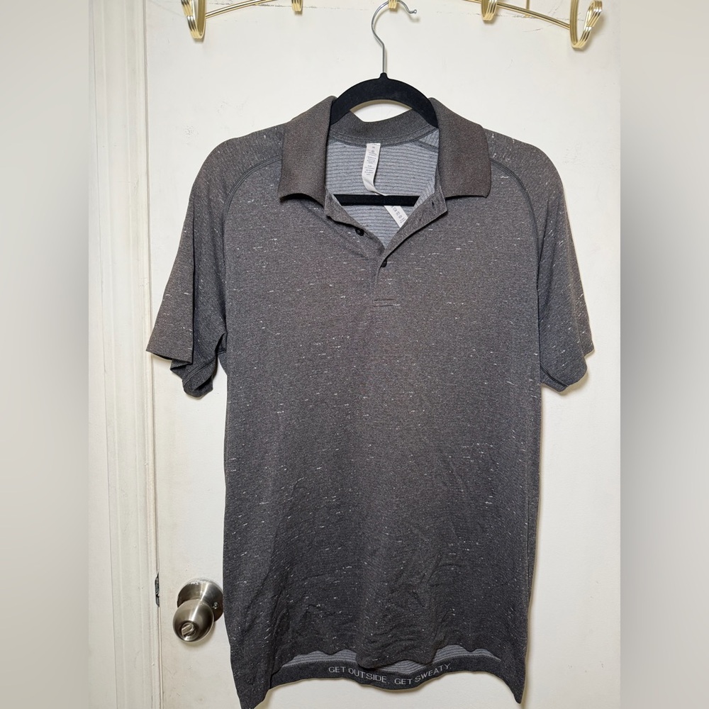 Lululemon Gray Performance Athletic Polo Shirt